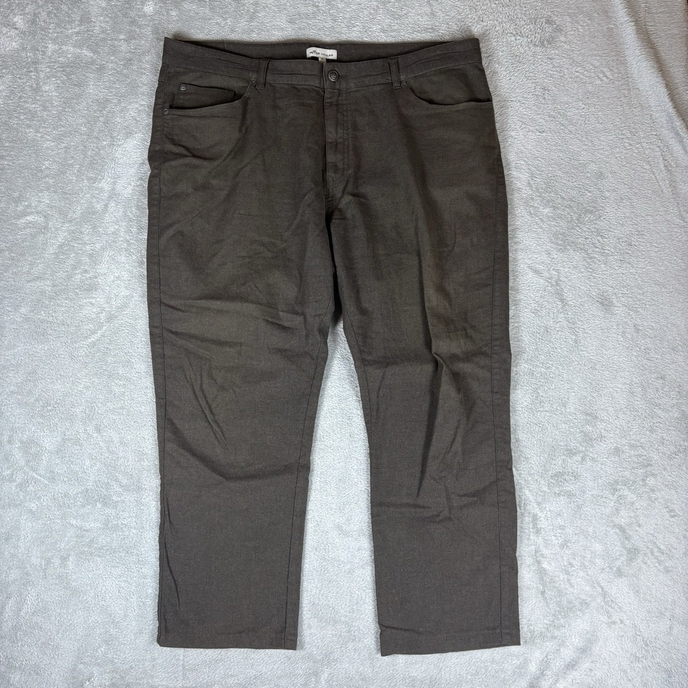 Peter Millar Crown Cotton Elastane 5-Pocket Pants Mens 38‎ Short Brown Comfort